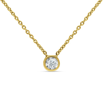 Diamond Solitaire Pendant Necklace 18 inch